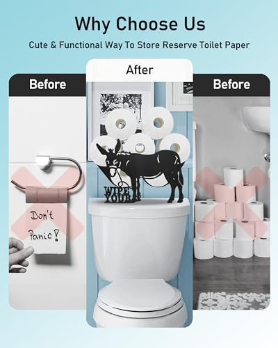 Donkey Toilet Paper Holder Stand, Decorative Toilet Paper Storage - Image 4