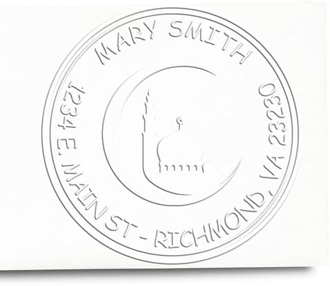 Customized Home Address Embosser - Personalized Return Address Seal, 1-5/8 Round Soft Seal Embosser for Islamic School Teachers, Ideal for Elegant Stationery and Invitations, Personalized Seal by AcornSalesCo
