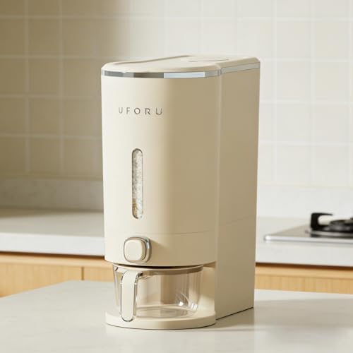 UFORU Rice Dispenser 23-25 LB,Airtight Rice Storage Container,Measuring Cup by UFORU