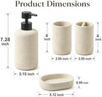 MRAXEL Beige Bathroom Accessory Set 4 Pieces, Toothbrush Holder Set, Resin - Image 3