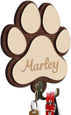 Personalized Dog Leash Holder, Custom Dog Paw Harness Wall Hanger Organizer with Name, Decorative Hooks for Leashes, Keys, Collars, Leash Rack Wall Mount for Entryway, Hallway, Gift for Pet Lovers by VINARTSVN