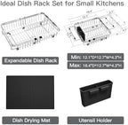 MAJALiS Expandable Dish Drying Rack Over Sink with Extra Drying Mat - Image 2