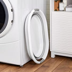 Laundry 360 Collapsible Laundry Basket | Portable | Space Saver Storage | 27 Liter Capacity | Store Under the Bed or Closet | Good for Kids | Dorm | Bedroom | Large | White/Grey - Image 6