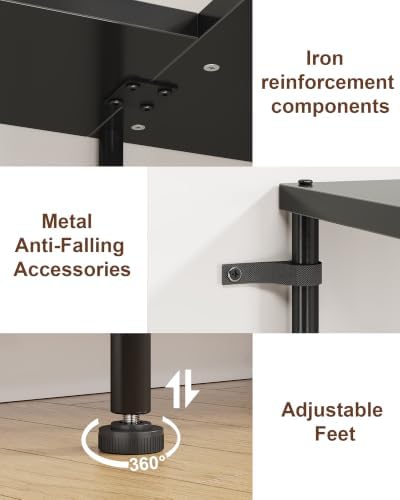 HIGDBFE 5-Tier L-Shaped Corner Bookshelf, 60" Tall Modern Corner Shelf - Image 6