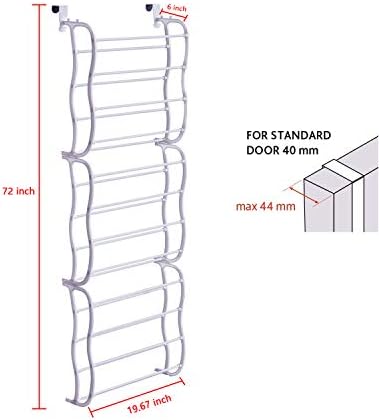 Fancy Buying Over The Door Shoe Rack Holder - 36 Pair Shoes Hanging Shelf Storage Shoe Organizer with Hooks - Image 5