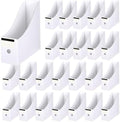 25 Pcs Cardboard Magazine File Holders with Label Stickers, Magazine Storage Box Book Bins Paper Organizer Folder for Desk Shelves Office Home Supplies, White by Unknown