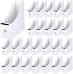 25 Pcs Cardboard Magazine File Holders with Label Stickers, Magazine Storage Box Book Bins Paper Organizer Folder for Desk Shelves Office Home Supplies, White by Unknown