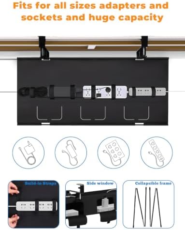 36 inch Cable Management, No Drill Under Desk Cable Management Tray - Image 5
