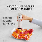 Chef Preserve Compact Vacuum Sealer for Food (Vacuum Sealer Machine + 3 Glass Vacuum Containers + 30 Reusable Vacuum Bags) Powerful Handheld Vacuum Seal Machine, Seal Meal Saver, Portable Food Sealer - Image 3