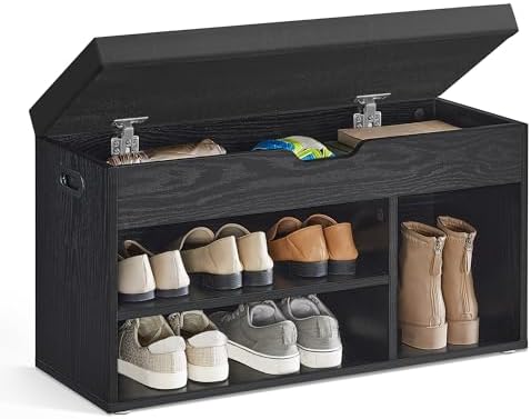 VASAGLE Storage Bench with Cushion, Shoe Bench,11.8 x 31.5 x 17.3 Inches by VASAGLEbySONGMICSHOME