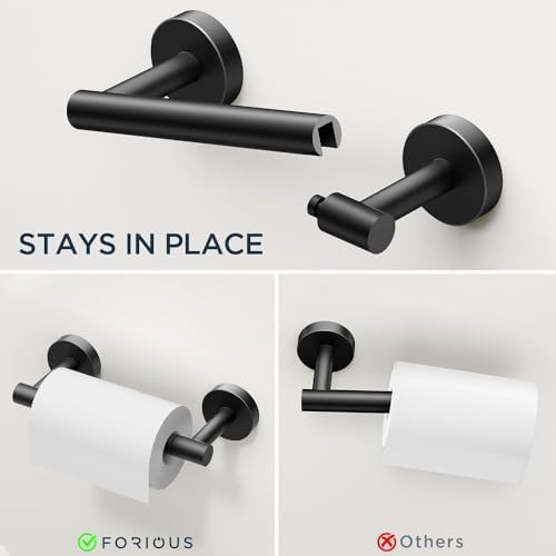 FORIOUS Bathroom Accessories, 4-Piece Bathroom Hardware Set - 30" Towel Bar - Image 6