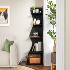 LITTLE TREE Small Corner Shelf, Modern 5-Tier Wall Corner Bookshelf, Stylish Bookcase Storage Rack for Small Space, Living Room, Bedroom, Black, 2 Pack - Image 5