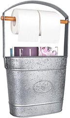 Autumn Alley Farmhouse Toilet Paper Holder - Free Standing With Reserve Storage for Mega Rolls, Magazines - Bathroom Accessories, Galvanized Decor by AutumnAlley