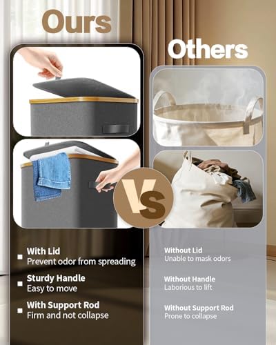 Laundry Basket with Wheels, 110L Large Rolling Laundry Hamper for Dorm - Image 6