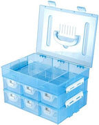 MyGift Sky Blue Craft Storage Organizer Case, 24 Compartments & 6 Drawers - Image 6