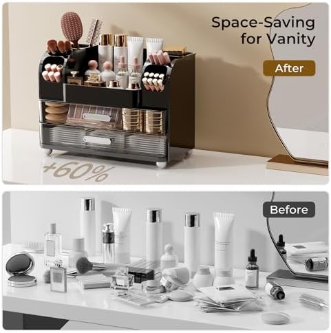 UFORU Makeup Organizer Countertop with 2 Large Drawers for Vanity Bathroom - Image 6