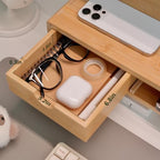 Bamboo Monitor Stand Riser with Drawer - Image 4