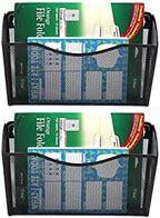 YBM Home Mesh Wall Mount File Organizer Holder for Home and Office, Single Pocket Hanging File Holder for Folders, Documents, Letters, and Magazines, Black 2 Pack - Image 3