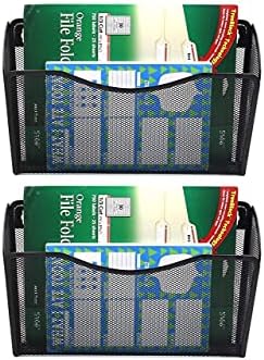 YBM Home Mesh Wall Mount File Organizer Holder for Home and Office, Single Pocket Hanging File Holder for Folders, Documents, Letters, and Magazines, Black 2 Pack - Image 3