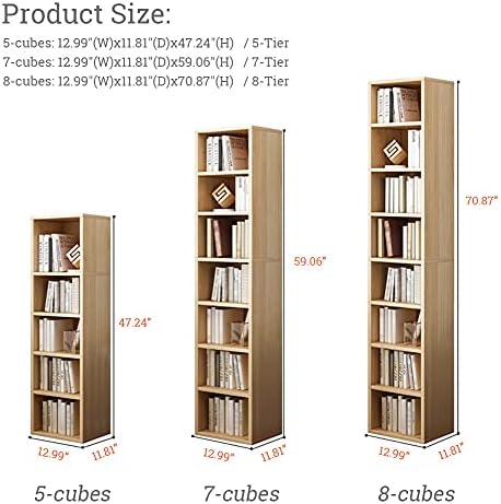 IOTXY Small Narrow Corner Bookcase - 59" Tall Gap Storage Cabinet, White - Image 2