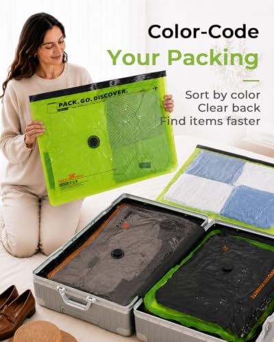Vacbird Color-Coded Vacuum Bags for Travel with Cordless Pump - Image 2