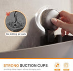 2-Pack Suction Cup Shower Caddy with Hooks, Gun Grey Aluminum - Image 6