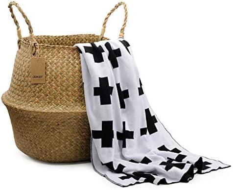 Large Woven Seagrass Belly Basket for Plant, Grocery, Picnic, 12" Diameter x 14" Height - Image 4
