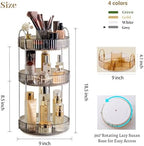 Aveniee 360° Rotating Makeup Organizer for Vanity, Upagraded Perfume Skincare Bathroom Counter Organizers with Brush Divider, 3 Tier Spinning Lipstick Cosmetic Lotion Storage,Grey - Image 4
