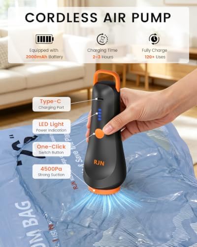 RJN Vacuum Storage Bags with Electric Pump, Vacuum Seal Bags for Clothing - Image 3
