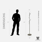 Adesso Coat Rack, Brushed Steel, 6 Hooks, Space-Saving, 67" - Image 6