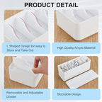 Tatuo Cord Organizer Box with Lid, White, 4 Pack - Image 3