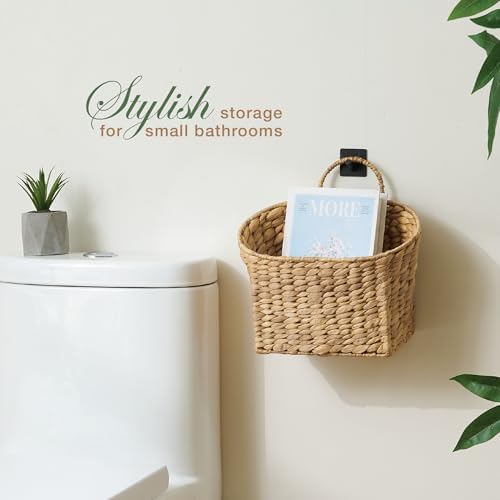 84ECO Set of 2 Wicker Hanging Baskets for Organizing, Front Door, Mail, Flowers - Woven Wall Baskets for Storage - Image 4