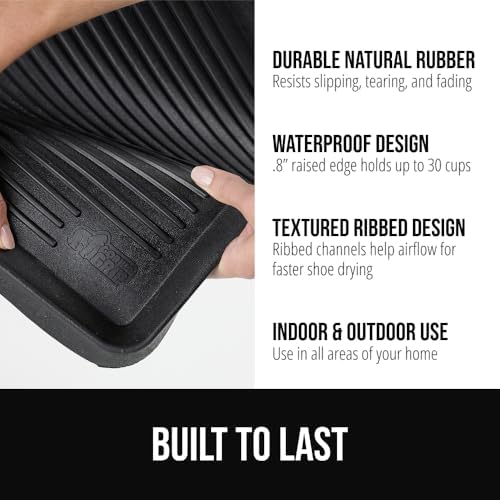 GORILLA GRIP Boot Tray for Shoes, Natural Rubber Door Mat, 48x16 Black - Image 3