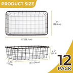 12PK Wire Baskets for Pantry Storage and Organization, Storage Baskets for Shelves with Liners, Kitchen Baskets, Bronze - Image 2