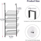 SWTYMIKI Over the Door Shoe Organizer - Adjustable 4 Tier Hanging Shoe Rack Organizer, Metal Heavy Duty Behind Door Storage or Wall Mount Shoes Shelf for Flats, Heels, Sneakers, Boots Black - Image 3