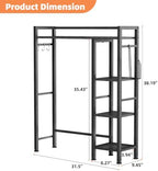 Over The Toilet Storage with Side Rack, 4-Tier Over Toilet Storage Rack with Thick Wood Top Shelf & 3 Small Side Shelves, Freestanding Bathroom Organizer for Bathroom, Laundry, Balcony (Black) - Image 2