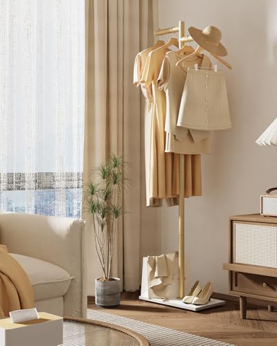 Modern Garment Rack,Z-Shaped Coat Stand with Rock Base,68.9in,Gold - Image 3