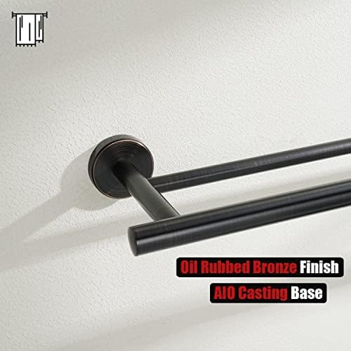JQK Double Bath Towel Bar, Oil Rubbed Bronze 33 Inch 304 Stainless Steel Thicken 0.8mm Towel Rack for Bathroom, Towel Holder Wall Mount, Useable Length 30 Inch, TB100L30-ORB - Image 6