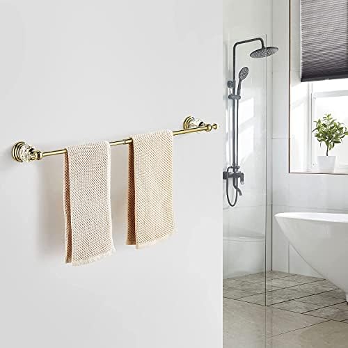 WINCASE Gold Towel Bar, Adjustable Crystal Towel Holder, Golden Finished Bathroom Single Towel Racks Rail Wall Mounted - Image 4