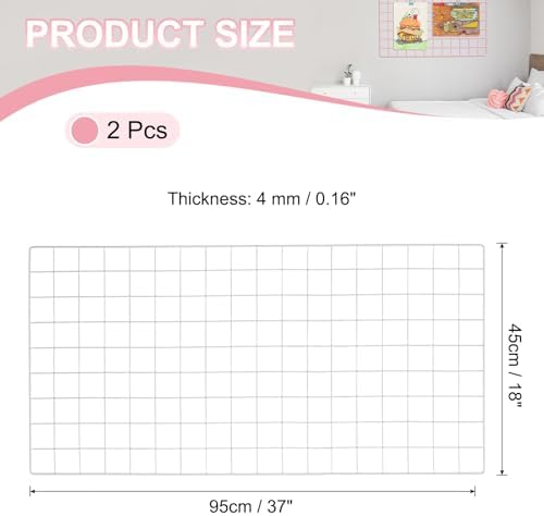 PATIKIL 37"x18" Wire Grid Panel, 2 Pack Board Photo Pictures Memo Display Grid Panels Hanging Organizer Wall Decorative Panel for Home Office Wedding, White - Image 3