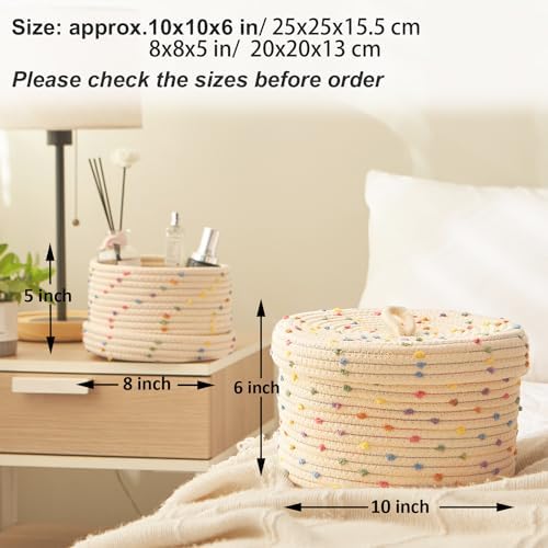 2pcs Small Basket, Cute Basket with Lid & Decorative Bin for Storage - Image 3