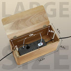 Large Acacia Wood Cable Management Box, Magnetic Lid, Cable Organizer - Image 2
