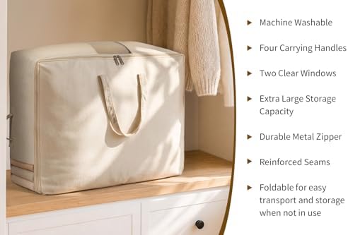 Soft Canvas Storage Bags for Comforters, Blankets, Beddings, Quilt, Clothes - Image 5
