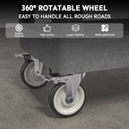 Plastic Utility Cart on Wheels, 34 x 17 Inch Rolling Service Cart-Gray - Image 5
