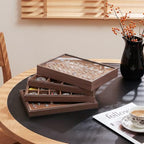 Wood Jewelry Organizer Tray, 5-Piece Set (Brown, 5Pc) - Image 2