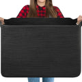 OIASKET 118L Extra Large Blanket Basket Living Room, 24.8"x17.7"x16.2" by OIASKET