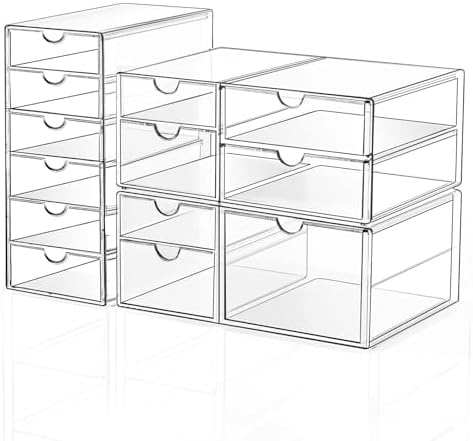 DOMNIU Acrylic Makeup Drawer Storage Organizer with 13 Drawers, 3 Set by DOMNIU