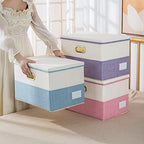 PRANDOM Large Collapsible Storage Bins with Lids [3-Pack] Fabric Foldable Storage Boxes Organizer Containers Baskets Cube with Cover for Home Bedroom Closet Office Pink&Cream(17.7x11.8x11.8) - Image 7