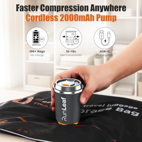 Vacuum Storage Bags for Travel with Rechargeable Pump, 20-Pack - Image 2