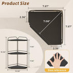 2 Pack Corner Bathroom Counter Organizer, 3-Tier Wood Countertop Organizer - Image 2